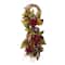 2.3ft. Autumn Harvest Mums with Pomegranate Autumn Grapevine Teardrop Swag